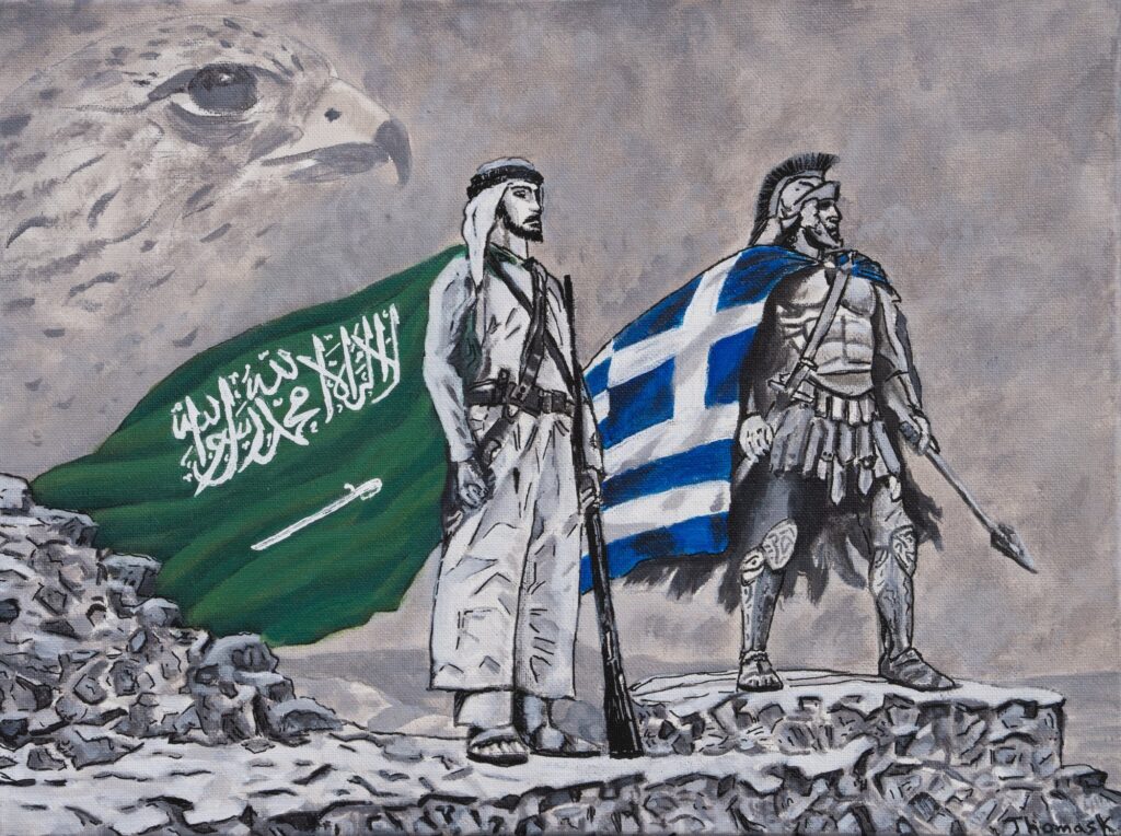 GUARDIANS OF HERITAGE — Ακρυλικό σε καμβά, 30x40 cm, Thomas Konstantinidis