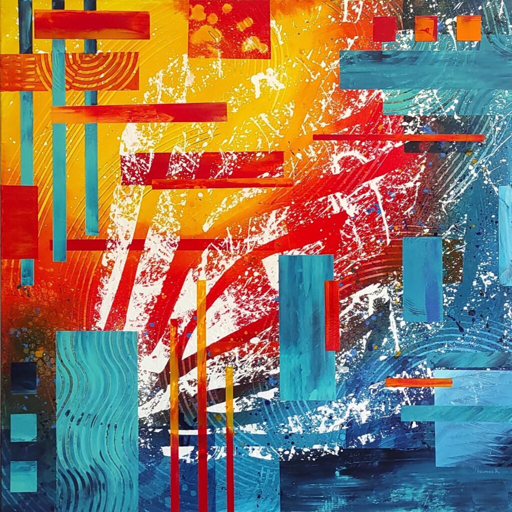 ICARUS — Ακρυλικό σε καμβά, 80x80 cm, Thomas Konstantinidis