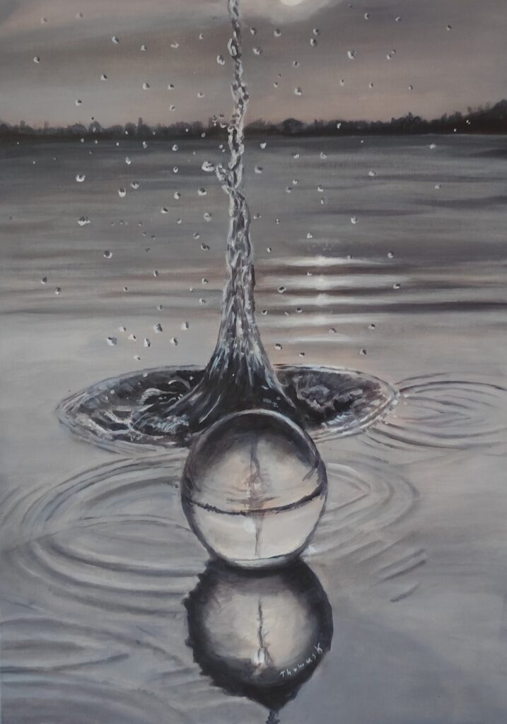 ONE DROP — Ακρυλικό σε καμβά, 50x35 cm, Thomas Konstantinidis