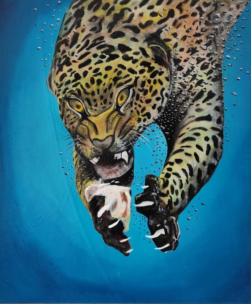 PANTERA ONCA (jaguar) — Ακρυλικό σε καμβά, 60x50 cm, Thomas Konstantinidis