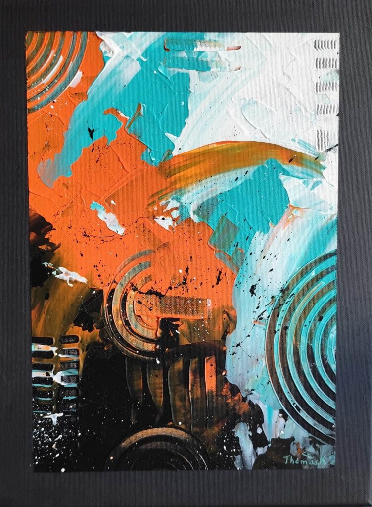 THAT ORANGE ONE — Ακρυλικό σε καμβά, 40x30 cm, Thomas Konstantinidis